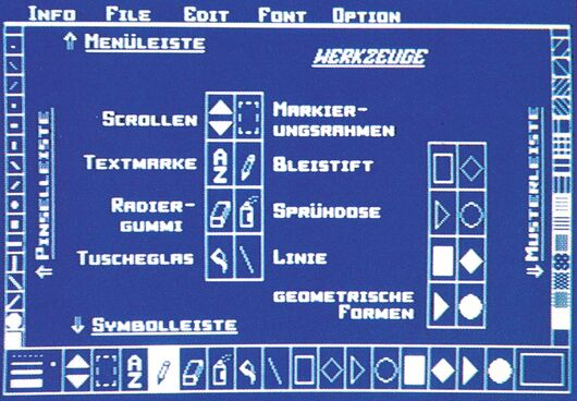 Screenshot des Profi Painter mit Zeichenfläche und Icons
