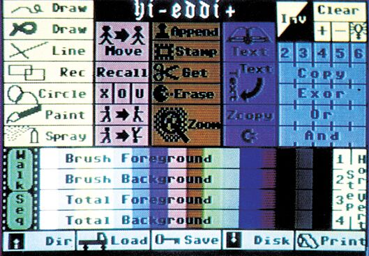 Screenshot des Hi-Eddi+-Menüs mit Befehlsübersicht