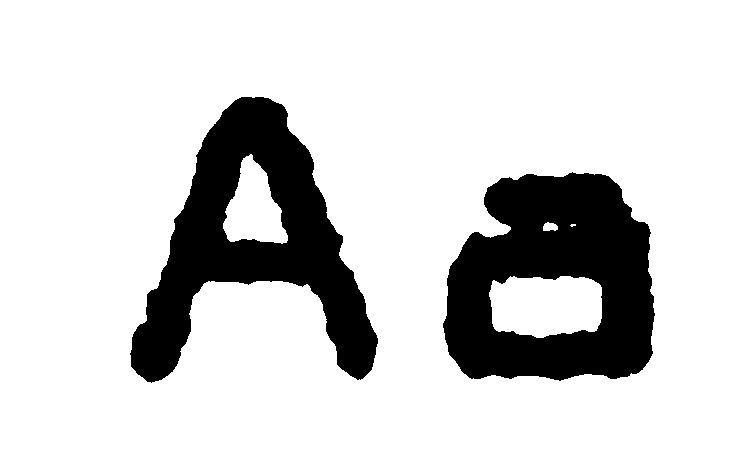 Stark vergrößertes »Aa« als Schriftprobe