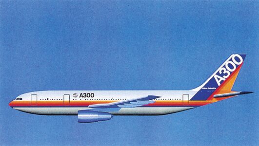 Modell des Airbus A300 in Seitenansicht