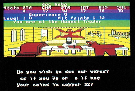 Bildschirm aus Alternate Reality im Laden mit Statusanzeige