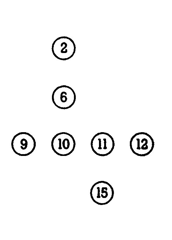Gitter mit Steinen 2, 6, 9-12, 15