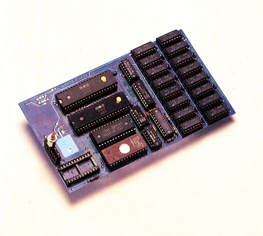 TurboTrans-Platine mit RAM-Bausteinen und EPROM