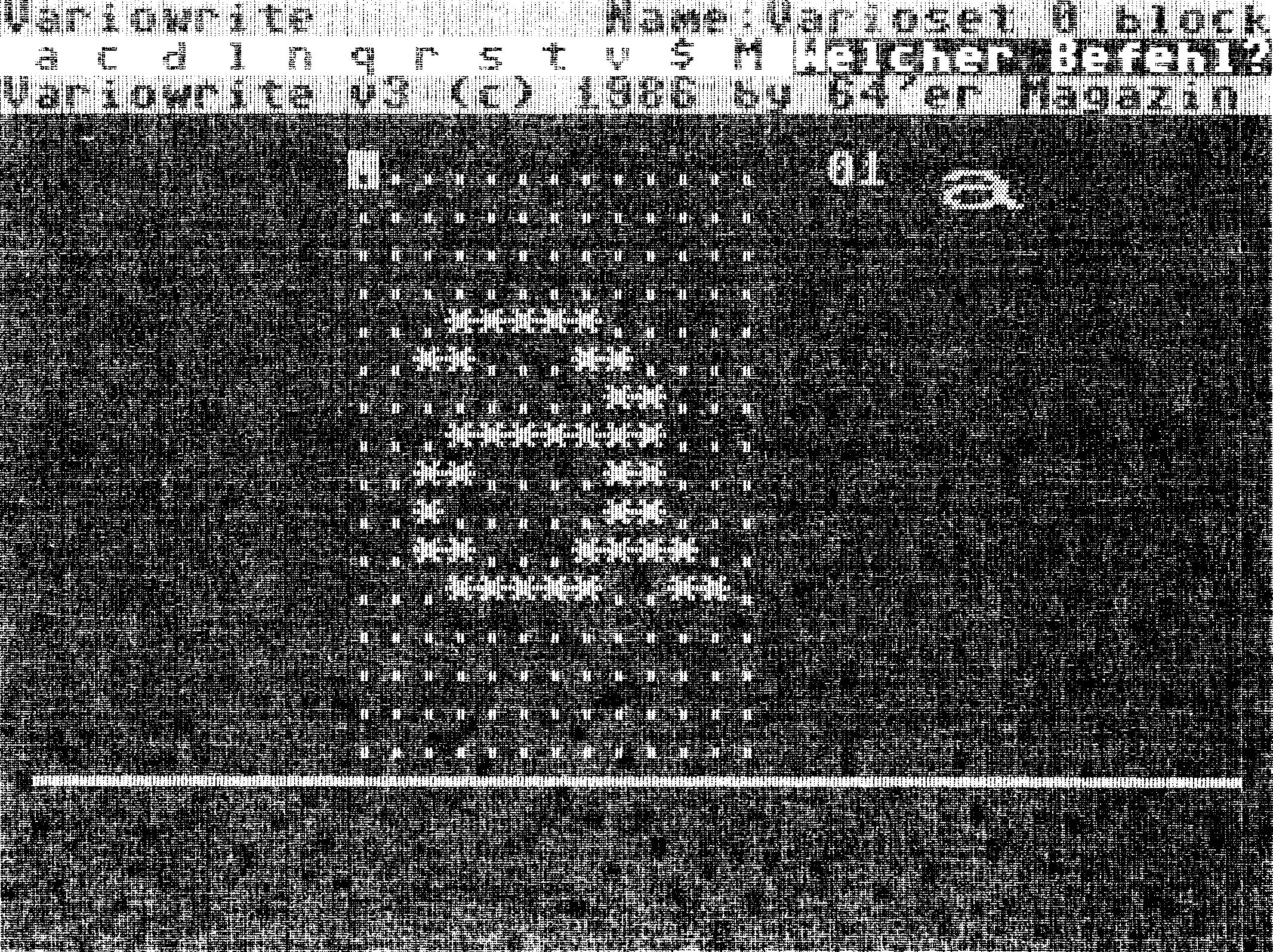 Bildschirm mit Variowrite Zeichensatz-Editor und Buchstabe »a«