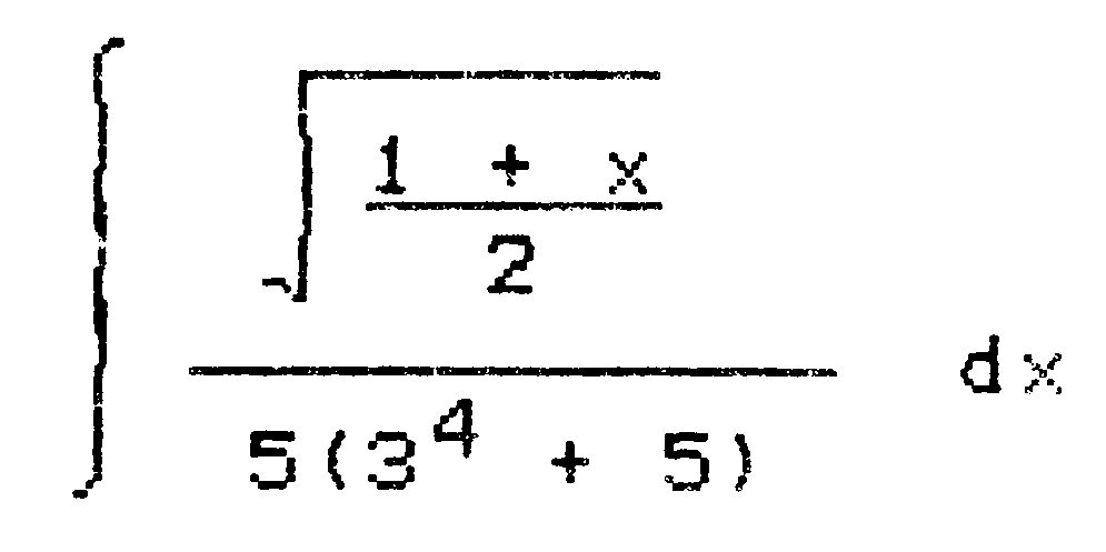 Gelbes Feld mit einer gedruckten mathematischen Formel mit Wurzel, Bruch und Integralzeichen