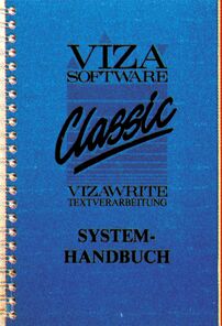 Blaues Ringbuch-Cover »Viza Software Classic – VizaWrite Textverarbeitung, System-Handbuch«