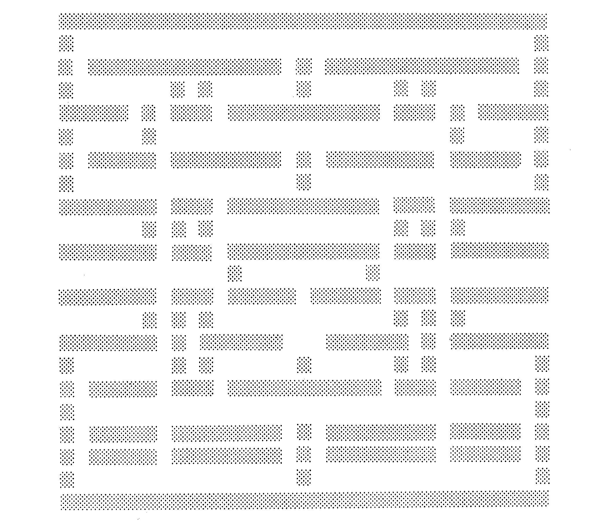 Pacman-Labyrinth aus gerasterten Blockgrafik-Zeichen